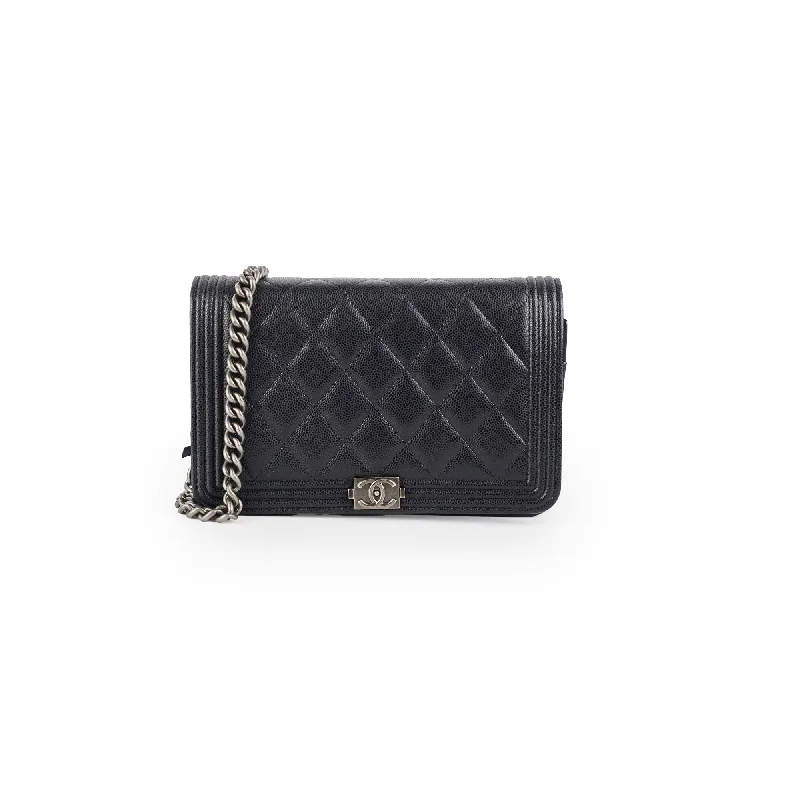 Chanel Classic Flap Bag for Evening PartyChanel Boy Caviar Black Wallet On Chain WOC