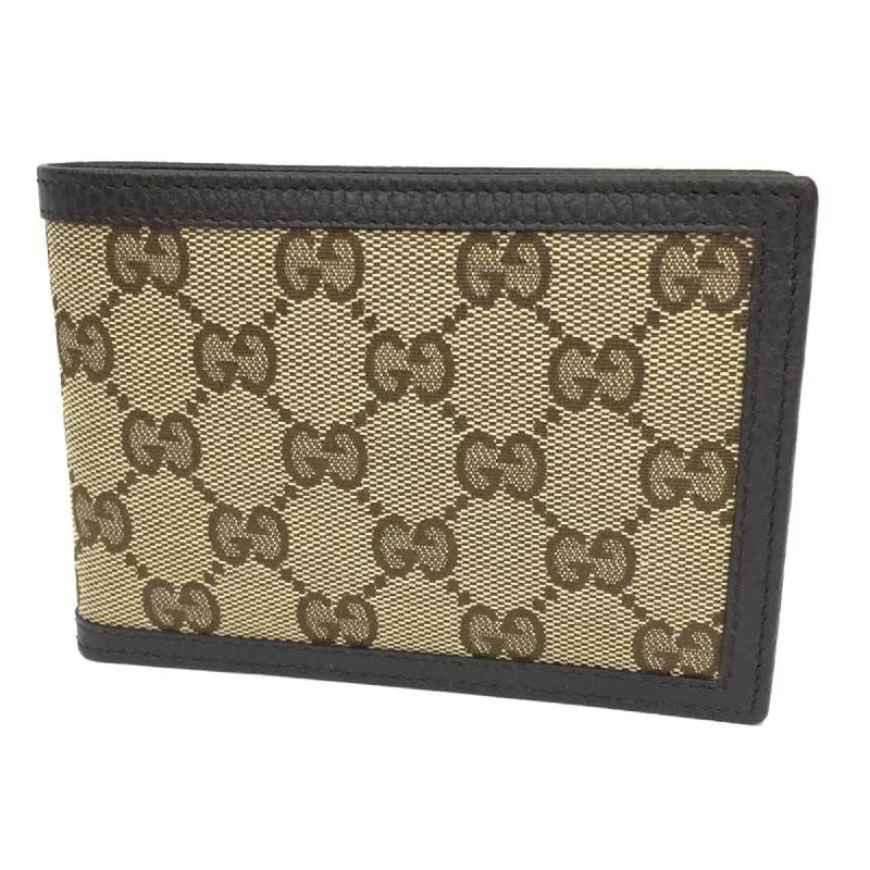 Gucci Dionysus bags for women with tiger - head claspsGUCCI 292534 GG canvas bi-fold wallet (ri) beige x dark brown men's