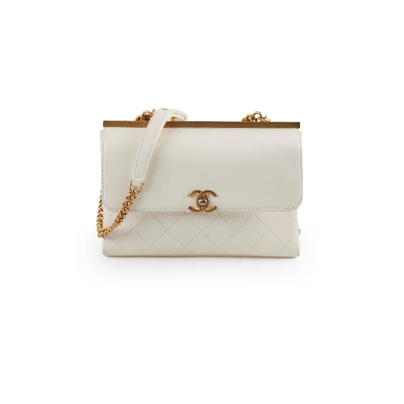 Chanel Quilted Leather Shoulder Bag for FashionistasChanel Reversible Flap White GHW 25 Series