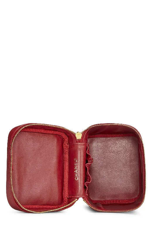 Chanel Quilted Leather Shoulder Bag for FashionistasChanel,  Red Caviar Timeless Vanity, Red