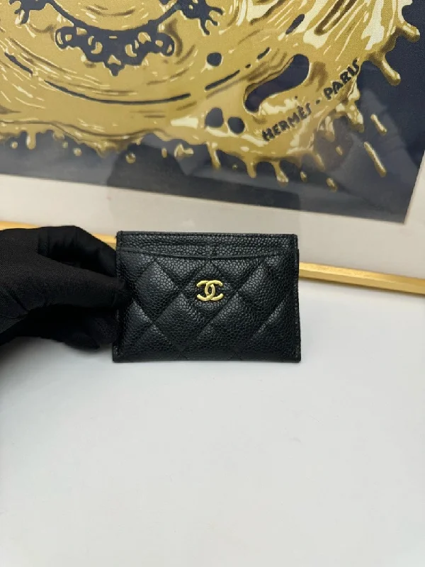 Chanel Handbag with Adjustable Strap for ComfortChanel Black Caviar Quilted Cardholder Wallet