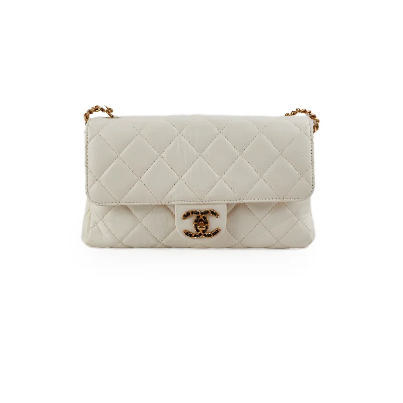 Chanel Classic Flap Bag for Evening PartyChanel Seasonal Calfskin Flap White