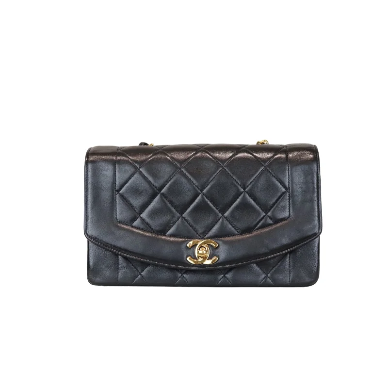 Chanel New Arrival Handbag with Gold HardwareSmall Classic Diana flap Black Lambskin GHW