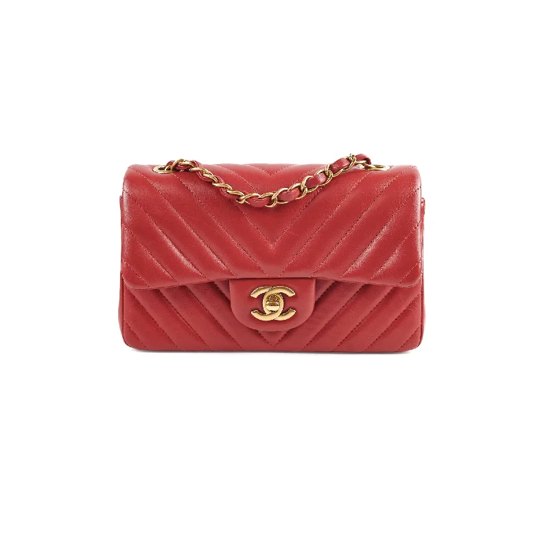 Chanel New Arrival Handbag with Gold HardwareChanel Mini Rectangular Chevron Lambskin Red 21 Series