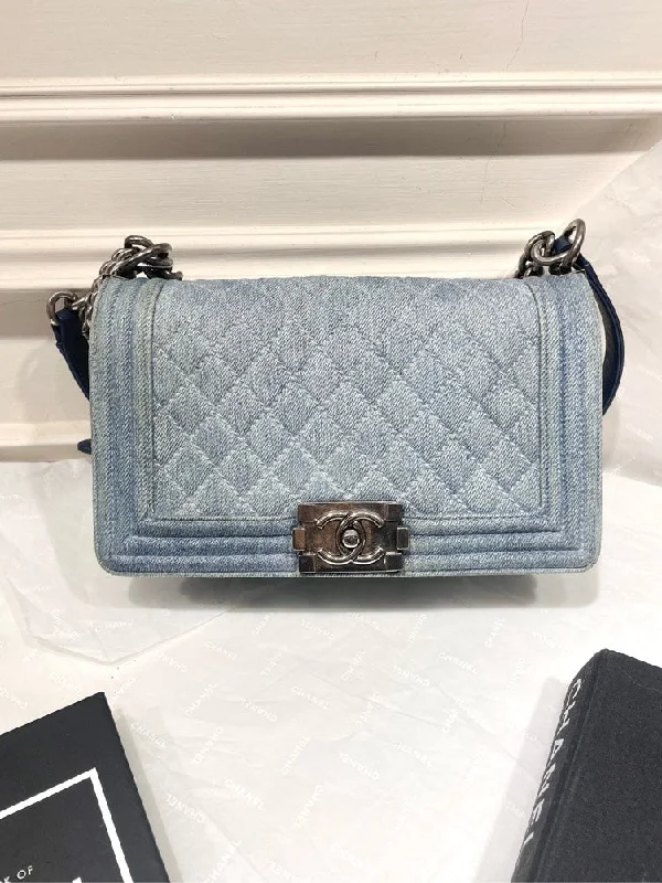 Chanel Quilted Leather Shoulder Bag for FashionistasChanel Denim Silver Lock Leboy Flap Bag Medium