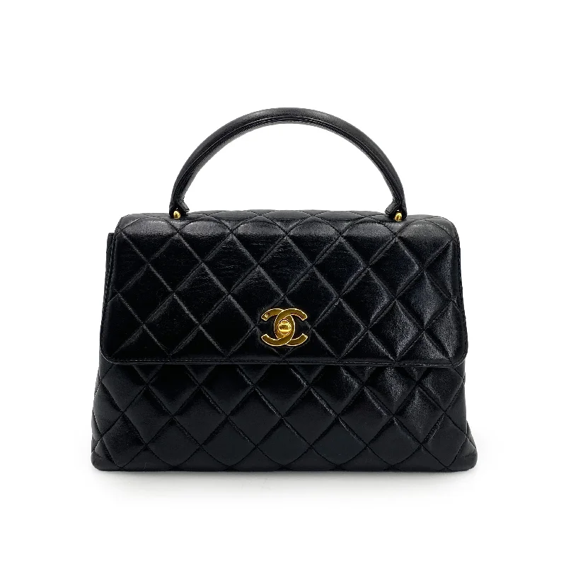 Chanel Black Handbag for Business MeetingsChanel Vintage Top Handle Quilted Black Lambskin GHW #4 90242984