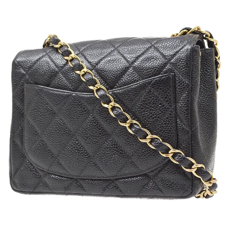 Chanel Lightweight Handbag for Daily ErrandsCHANEL 2001-2003 Classic Square Flap 17 Black Caviar 90294