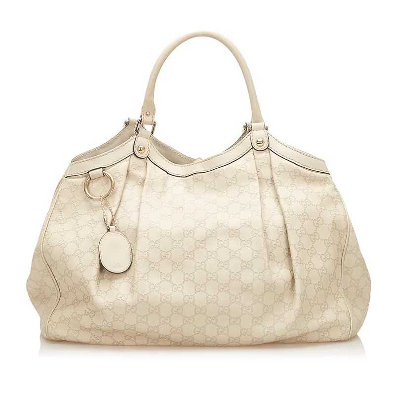 Ladies Gucci shoulder bags with a magnetic - closure flapGucci Guccissima Sukey Tote Bag (SHG-18775)