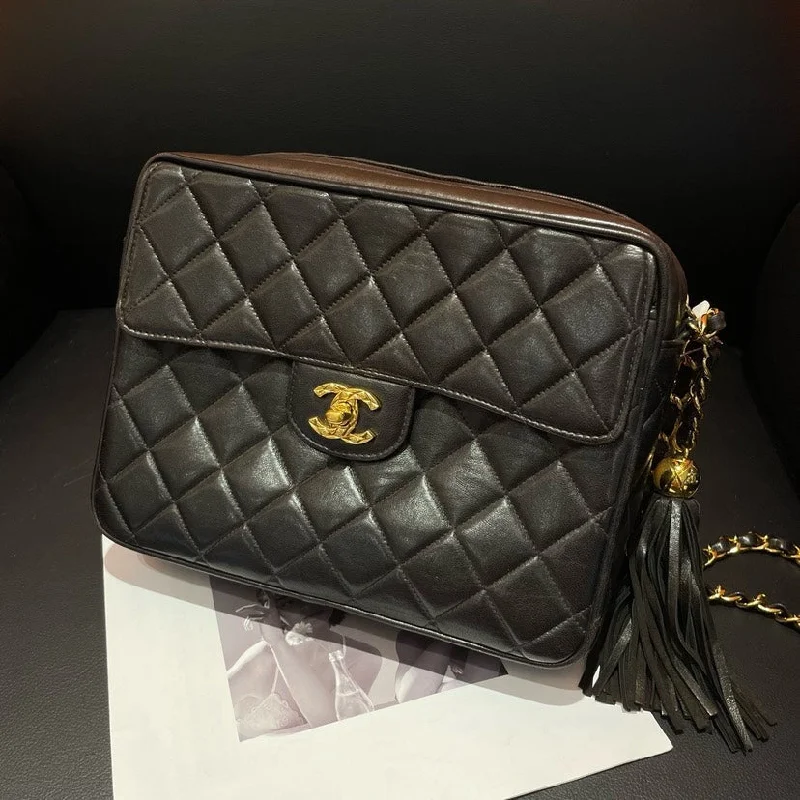 Chanel Quilted Leather Shoulder Bag for FashionistasChanel Black Patent Leather Handheld Box Bag