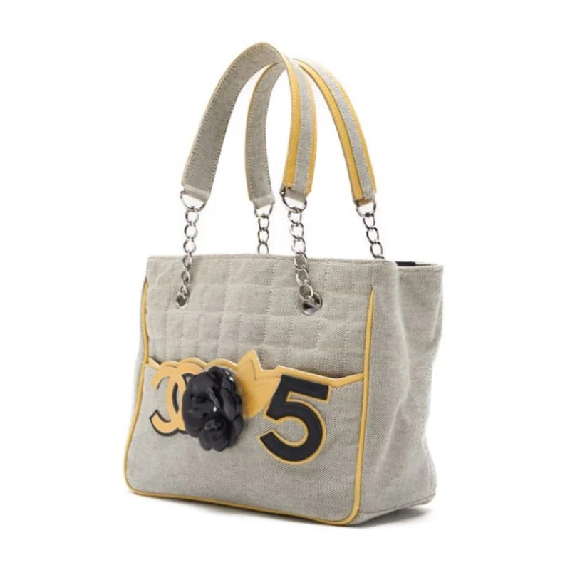 Chanel Black Handbag for Business MeetingsCHANEL . 5 Camelia Handbag Canvas  Emmel Grey × Yellow  Handbag ' Bag Hybrid 【 Delivery】 Honeymoon Online