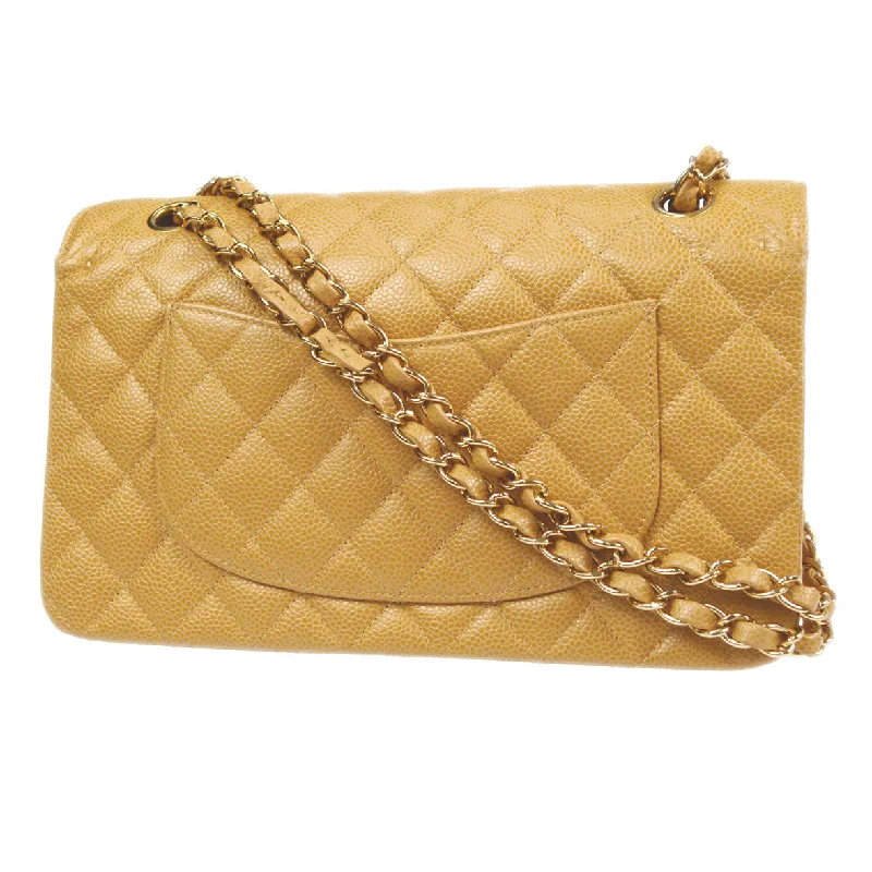 Chanel Designer Handbag with Unique DesignCHANEL 2003-2004 Classic Double Flap Medium Beige Caviar 66827