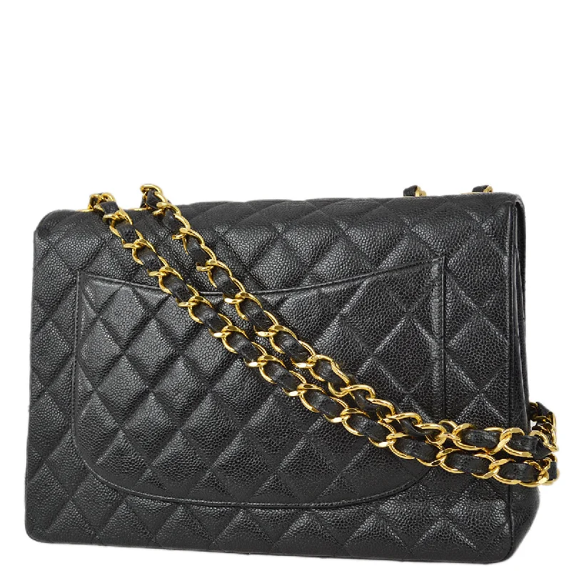 Chanel Medium Tote Bag for Office LadiesChanel Black Caviar Jumbo Classic Flap Shoulder Bag