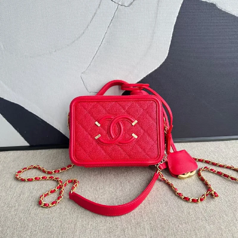 Chanel Chain Strap Handbag for Everyday UseChanel Double C Red Quilted Vanity Bag Small 2018