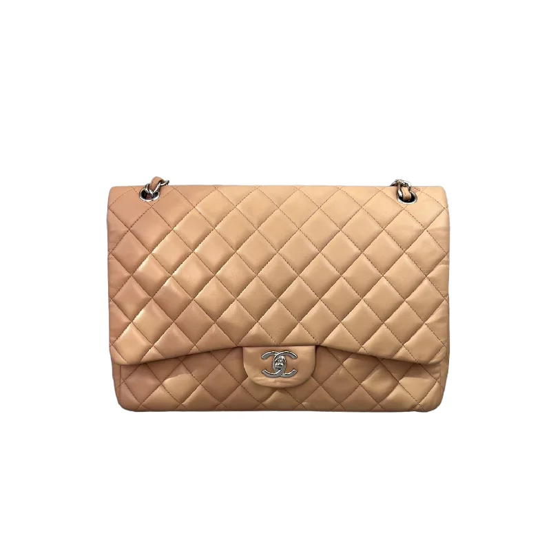 Chanel Colorful Handbag for Spring OutfitsClassic Single Flap Maxi Lambskin Beige SHW