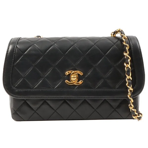 Chanel Small Crossbody Bag for TravelChanel Around 1990 Made Design Flap Turn-Lock Chain Bag With Pouch Black