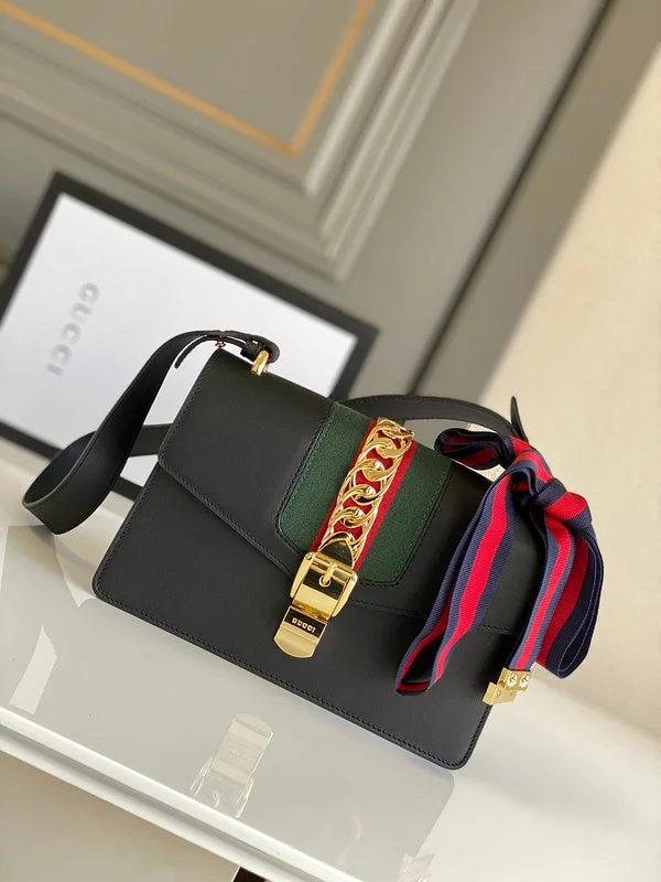 Women Gucci Sylvie bags with a leather - wrapped handleGucci   Luxury Bags  1303