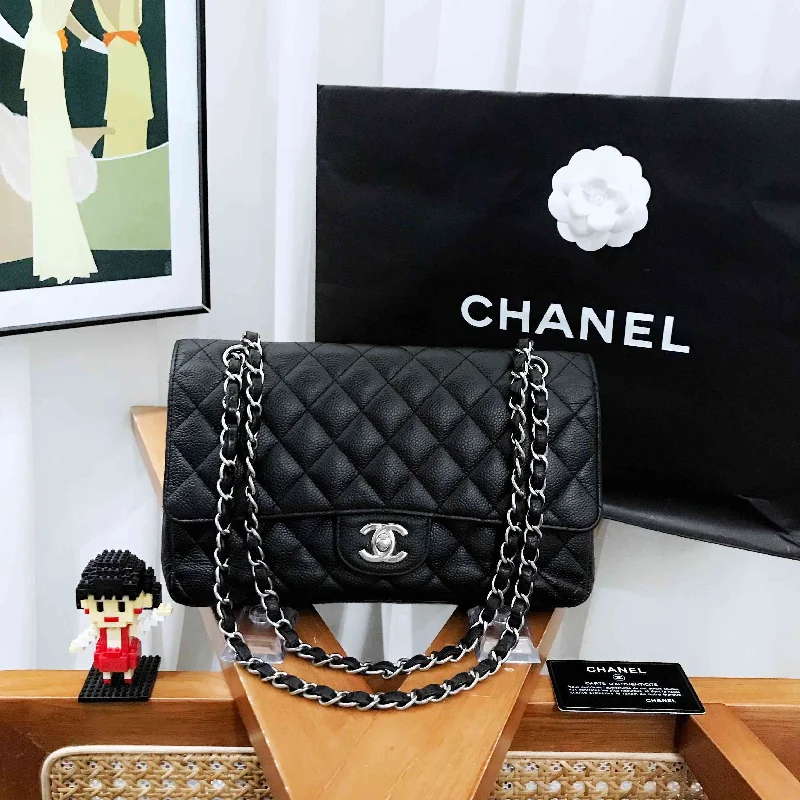 Chanel Chain Strap Handbag for Everyday UseChanel Black Caviar Leather Quilted CF Medium Classic Flap Bag 2014