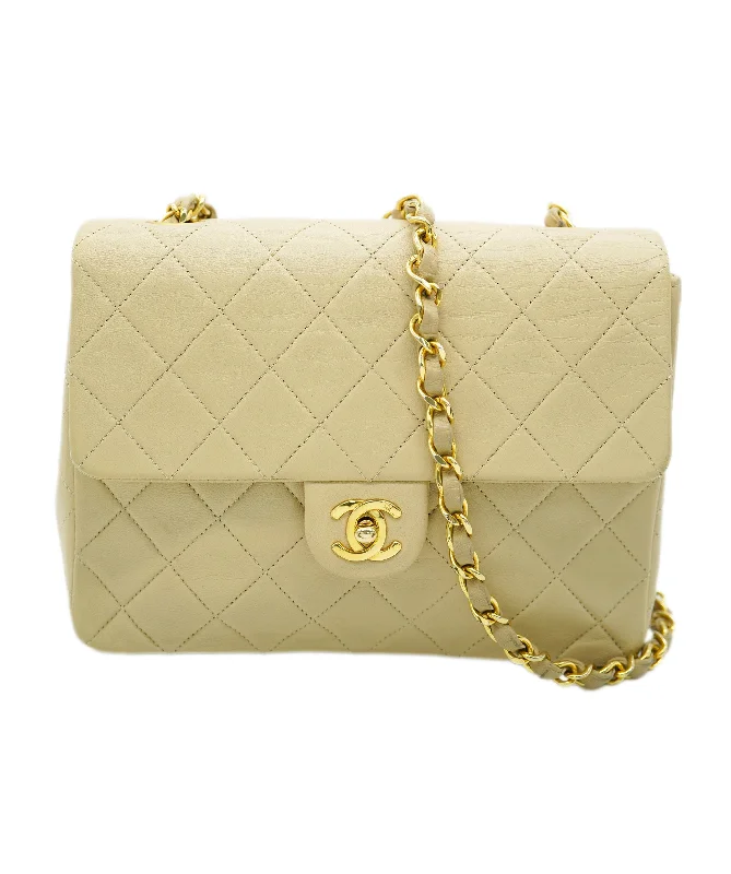 Chanel Handbag with Adjustable Strap for ComfortChanel Vintage Mini Square Lambskin Crossbody  ALC1807