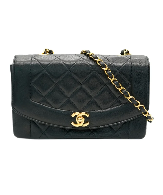 Chanel Vintage Inspired Handbag for Retro LoversCHANEL VINTAGE DIANA SMALL CHAIN SHOULDER BAG BLACK LAMB SKIN DBXS2146