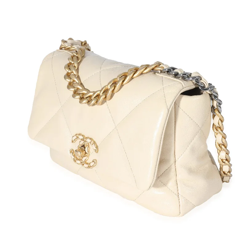 Chanel Limited Edition Handbag for CollectorsChanel 21P Beige Goatskin Medium Chanel 19 Flap Bag