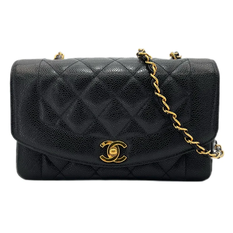 Chanel Colorful Handbag for Spring OutfitsCHANEL VINTAGE DIANA SMALL CHAIN SHOULDER BAG BLACK CAVIAR SKIN 90213844