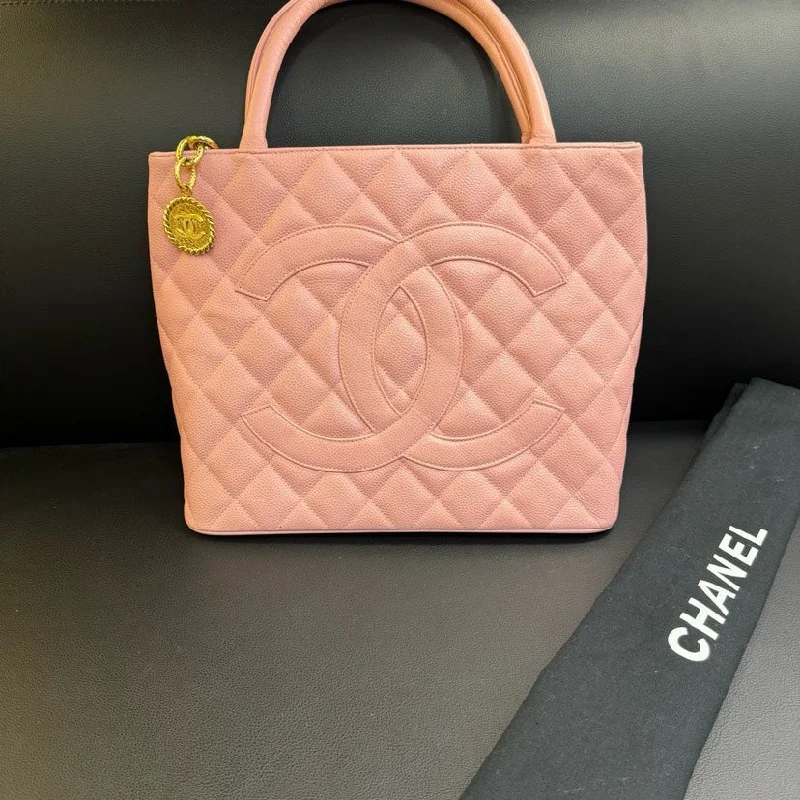 Chanel Handbag with Adjustable Strap for ComfortChanel Hilton Cherry Blossom Pink Quilted Leather Tote Bag