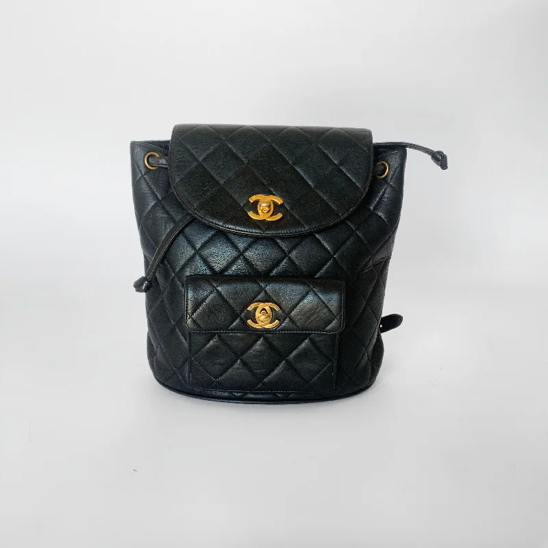 Chanel Black Handbag for Business MeetingsChanel Duma Backpack Lambskin Leather