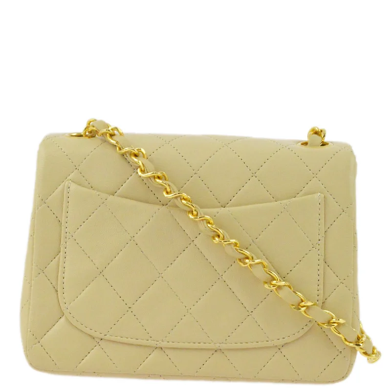 Chanel Limited Edition Handbag for CollectorsChanel 1989-1991 Lambskin Mini Classic Square Flap Bag 17