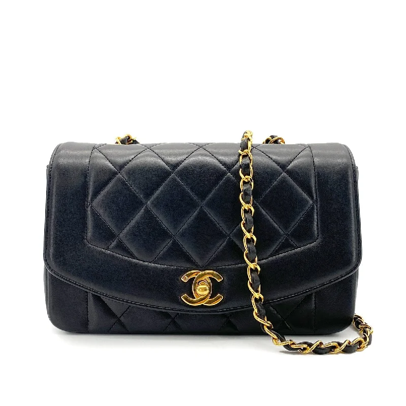 Chanel Designer Handbag with Unique DesignCHANEL VINTAGE DIANA SMALL CHAIN SHOULDER BAG BLACK LAMB SKIN 90255088