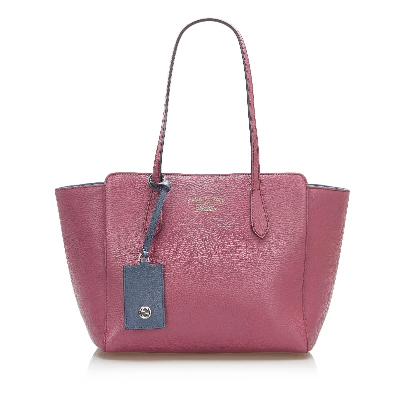 Medium - sized Women Gucci handbags for everyday useGucci Swing Leather Tote Bag (SHG-15774)