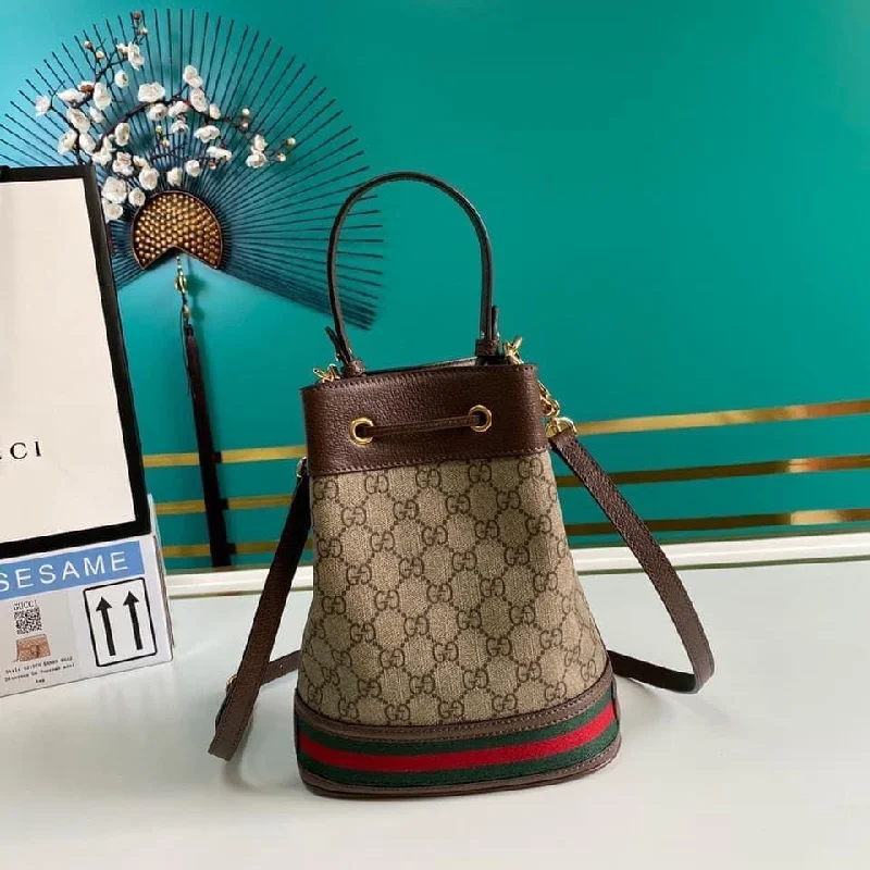 Women Gucci bags with a magnetic snap closure for easy accessGucci Mini Ophidia Bucket Bag