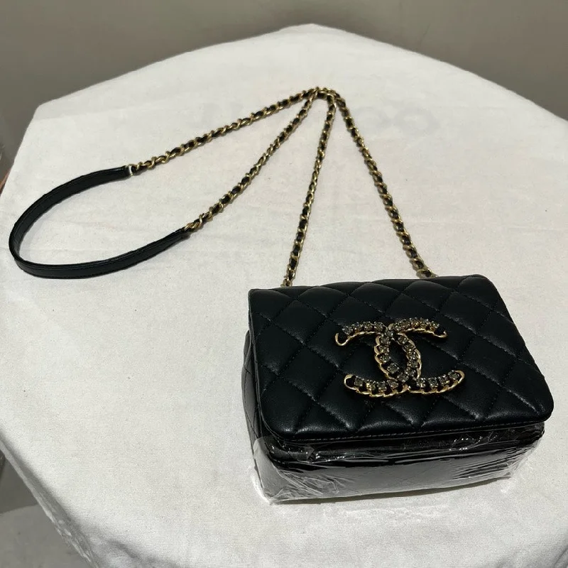 Chanel Quilted Leather Shoulder Bag for FashionistasChanel Black Lambskin Mini Chain Bag