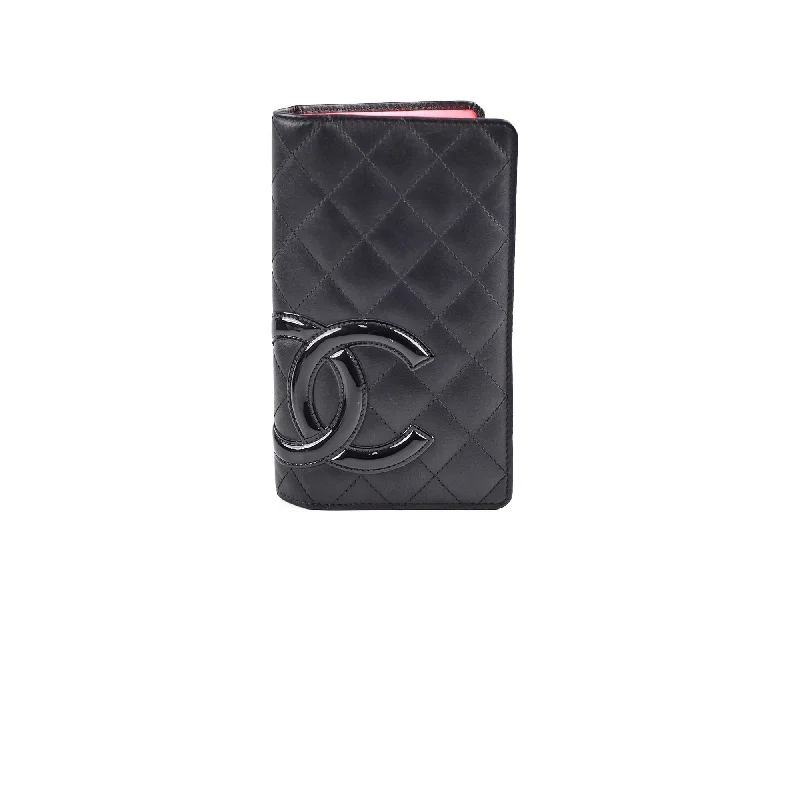 Chanel Small Crossbody Bag for TravelChanel Cambon Long Flap Wallet Calfskin Black/Pink