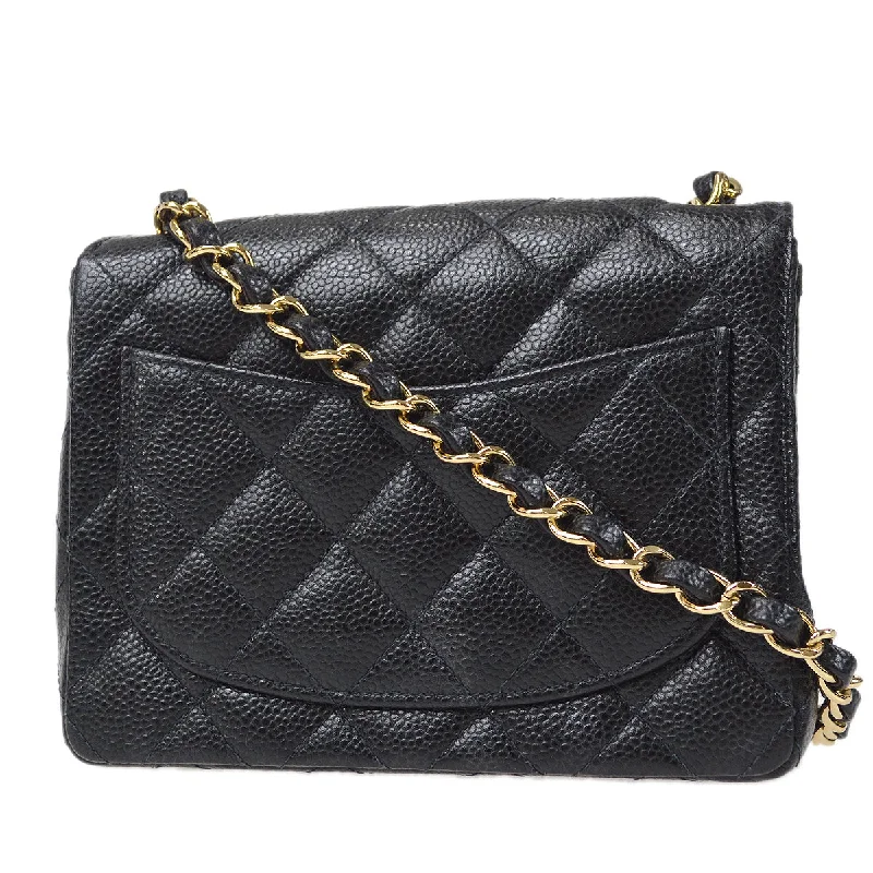 Chanel New Arrival Handbag with Gold HardwareCHANEL 2003-2004 Classic Flap Mini Square 17 Black Caviar 87888