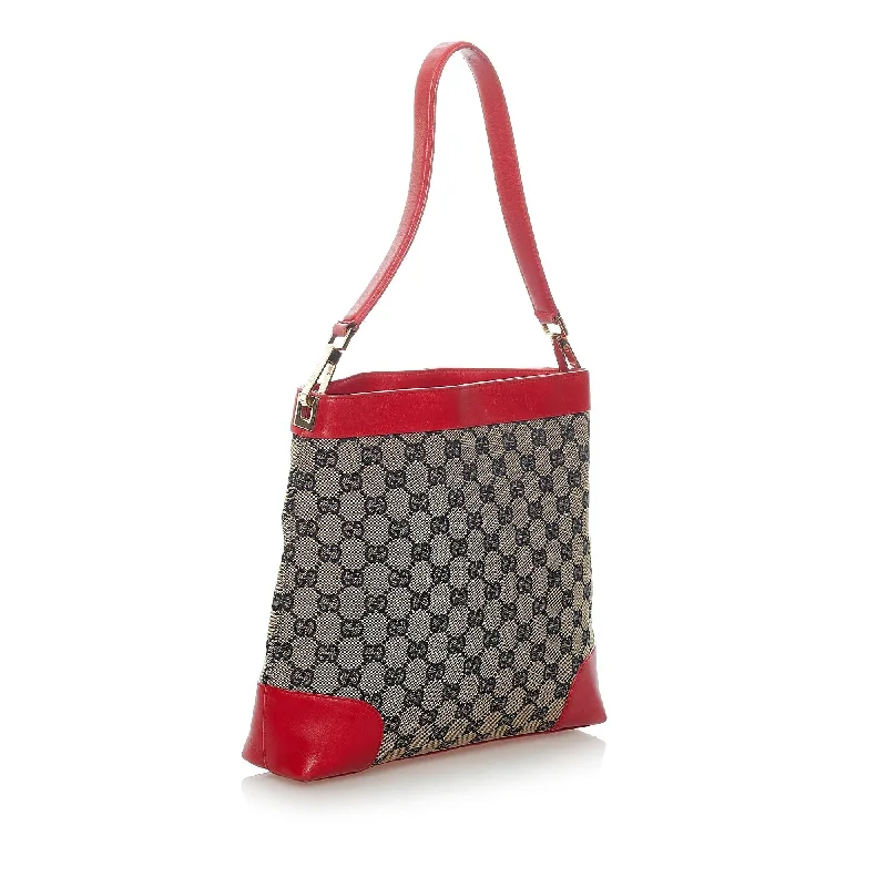 Women Gucci Sylvie bags with a leather - wrapped handleGucci GG Canvas Shoulder Bag (33223)