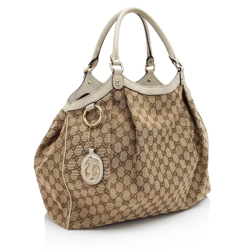 Ladies Gucci shoulder bags with a single - handle designGucci GG Canvas Sukey Large Tote (A7XQdb)