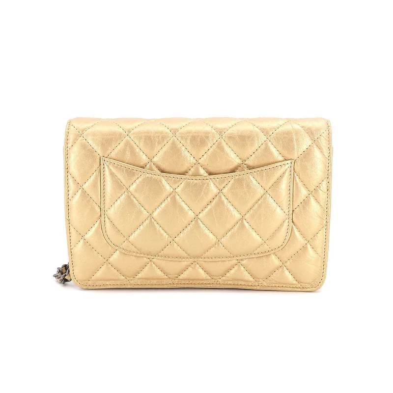 Chanel Small Crossbody Bag for TravelCHANEL 2.55 Chain Wallet Long Leather Gold Vintage Silver Hardware