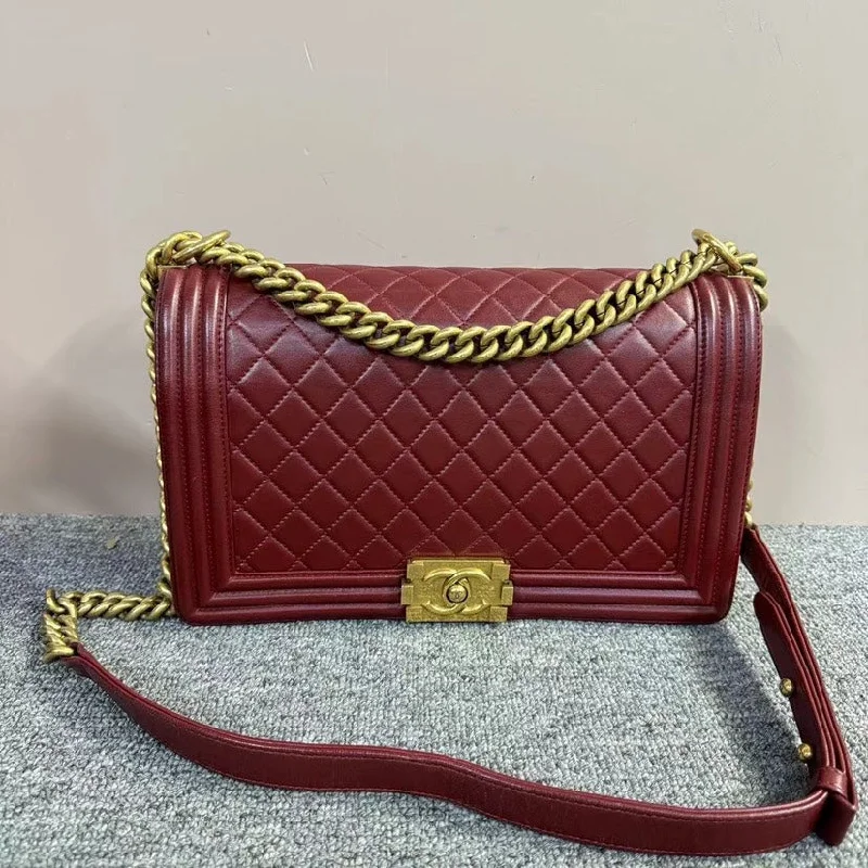 Chanel Classic Flap Bag for Evening PartyChanel Leboy Burgundy Quilted Leather Shoulder Bag Medium