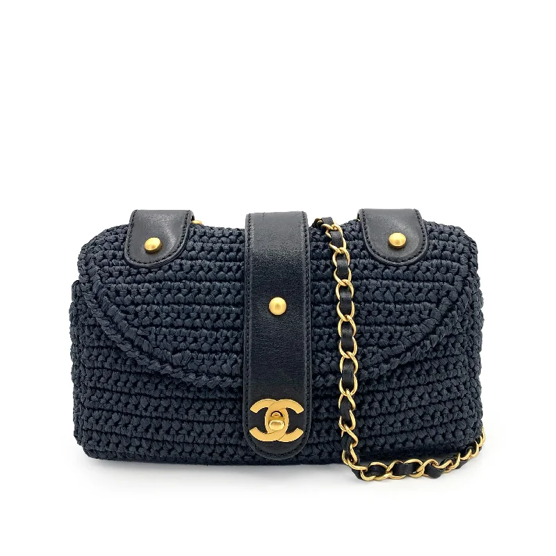 Chanel Limited Edition Handbag for CollectorsChanel Vintage Shoulder Navy Raffia GHW #10 90247136