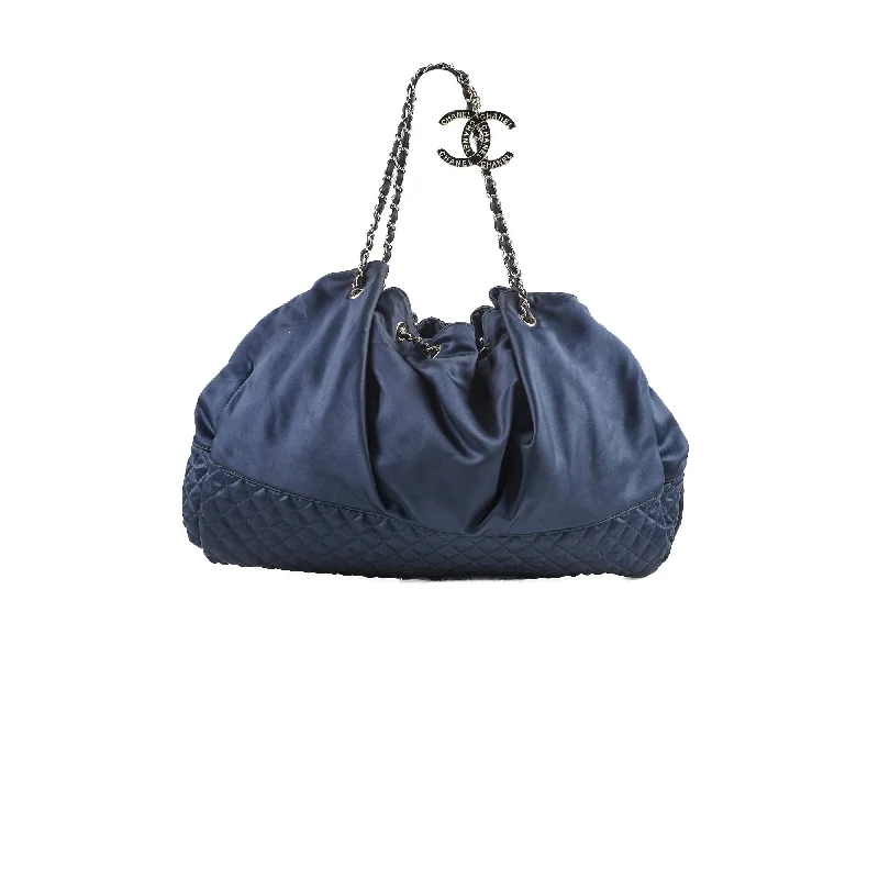 Chanel Luxury Handbag for High - End EventsChanel Hobo Satin Chain Tote Navy