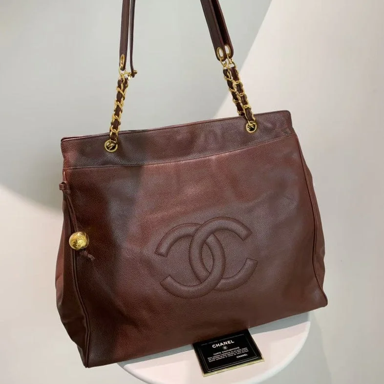 Chanel Medium Tote Bag for Office LadiesChanel Vintage Brown Leather Tote Bag 1994-1996 Medium