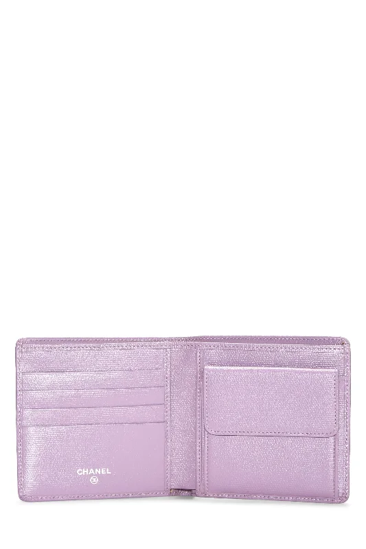 Chanel Limited Edition Handbag for CollectorsChanel,  Purple Calfskin Bifold Wallet, Purple