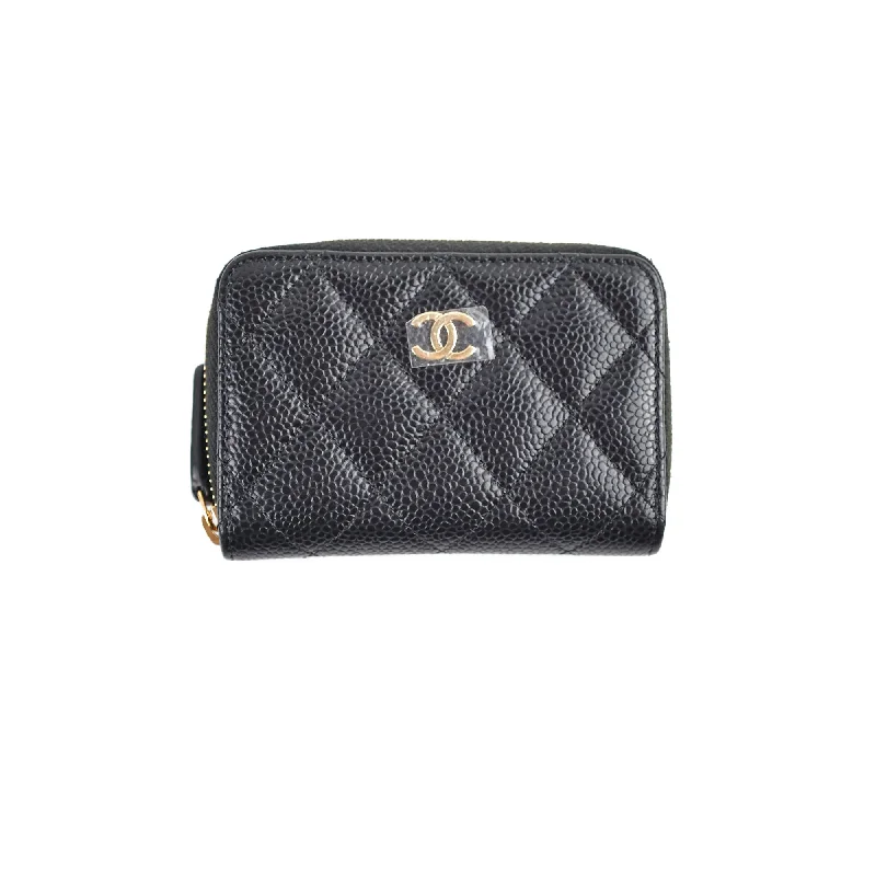 Chanel Chain Strap Handbag for Everyday UseChanel Caviar Zipper Card Holder Black