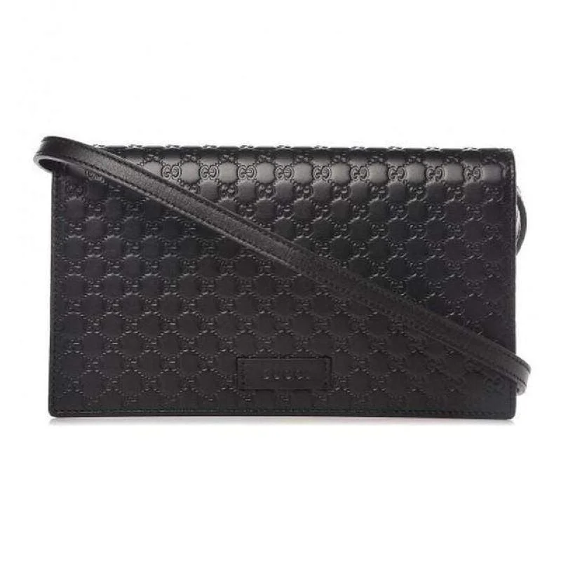 Gucci tote bags for women with a water - resistant coatingMicro Guccissima Chain Wallet Black