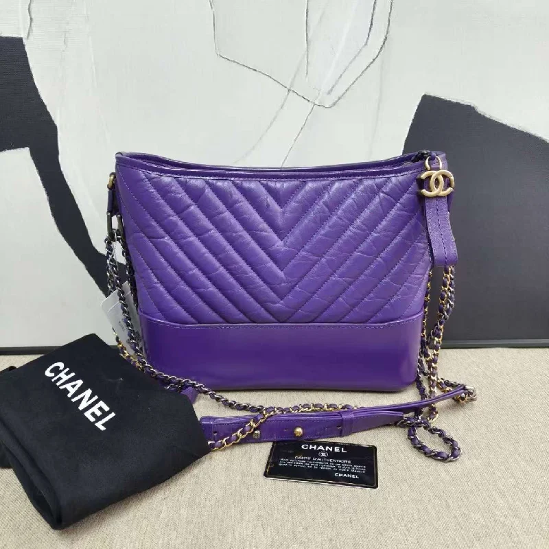 Chanel New Arrival Handbag with Gold HardwareChanel Wanderer Purple Leather Quilted Bag Large 2019