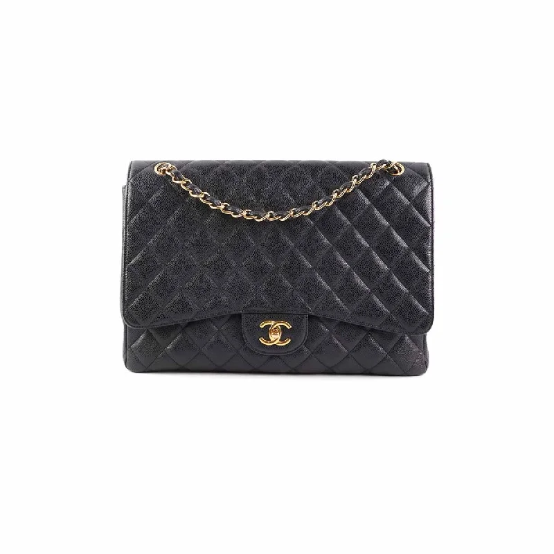 Chanel Lightweight Handbag for Daily ErrandsChanel  Maxi single Flap Quilted Caviar Black