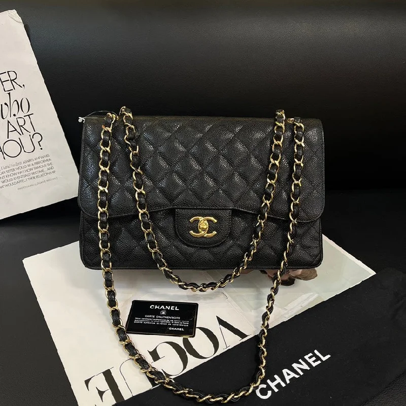 Chanel Medium Tote Bag for Office LadiesChanel Jumbo Black Gold Lychee Pattern Bag 30cm