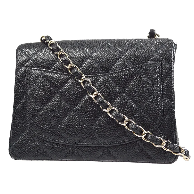 Chanel New Arrival Handbag with Gold HardwareCHANEL 2000-2001 Classic Square Flap Mini 17 Black Caviar 27254