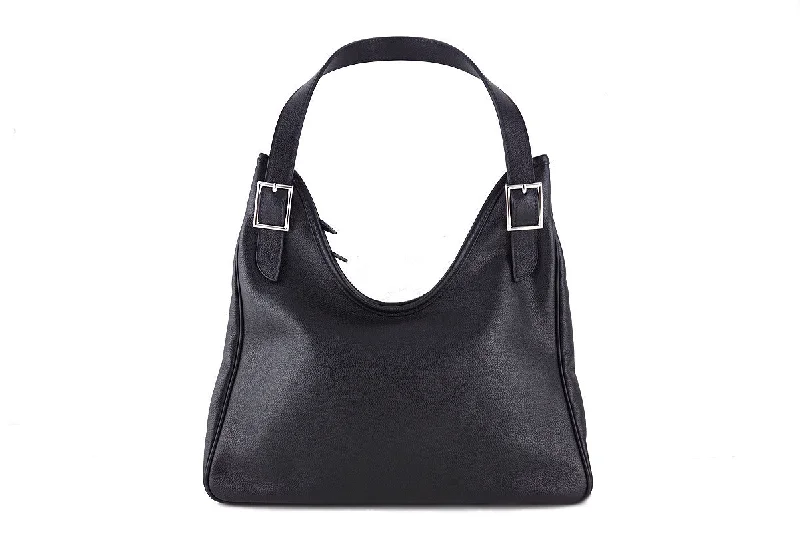 Hermes Black Massai Cut PM Hobo Bag