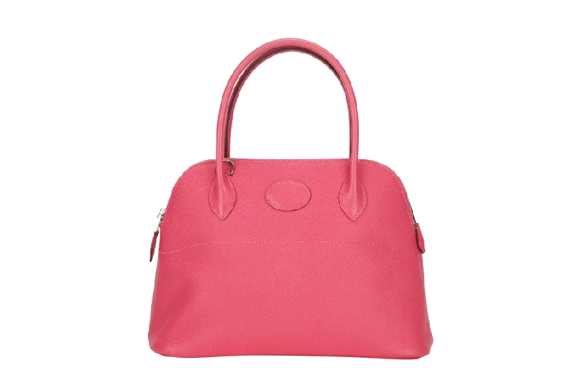 HERMES BOLIDE 27 (STAMP T) BUBBLEGUM PINK EPSOM LEATHER WITH STRAP, CARE CARD & DUST COVER